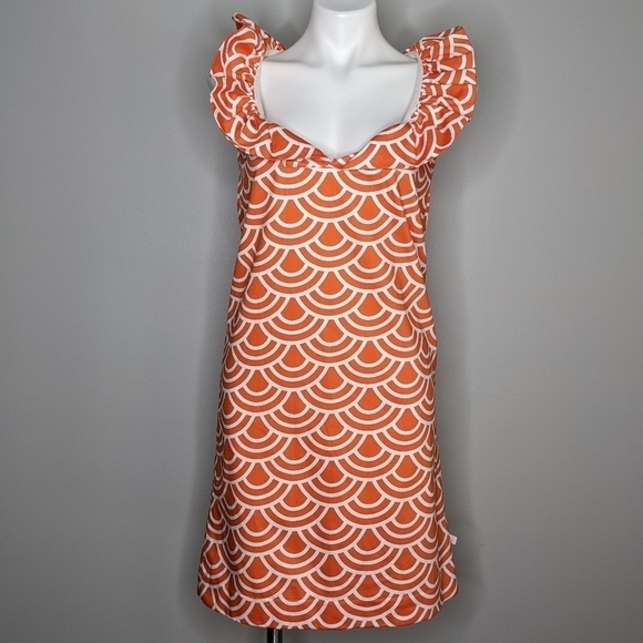 Nattie Mack Dresses & Skirts - ✨3/$15 Nattie Mack orange white ruffle dress L
